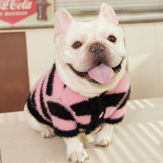 Dog Black and Pink Pullover Sweater by Frenchiely
