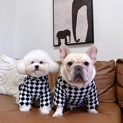 Dog Blackcheck Hoodie with Bag Attached - Frenchiely