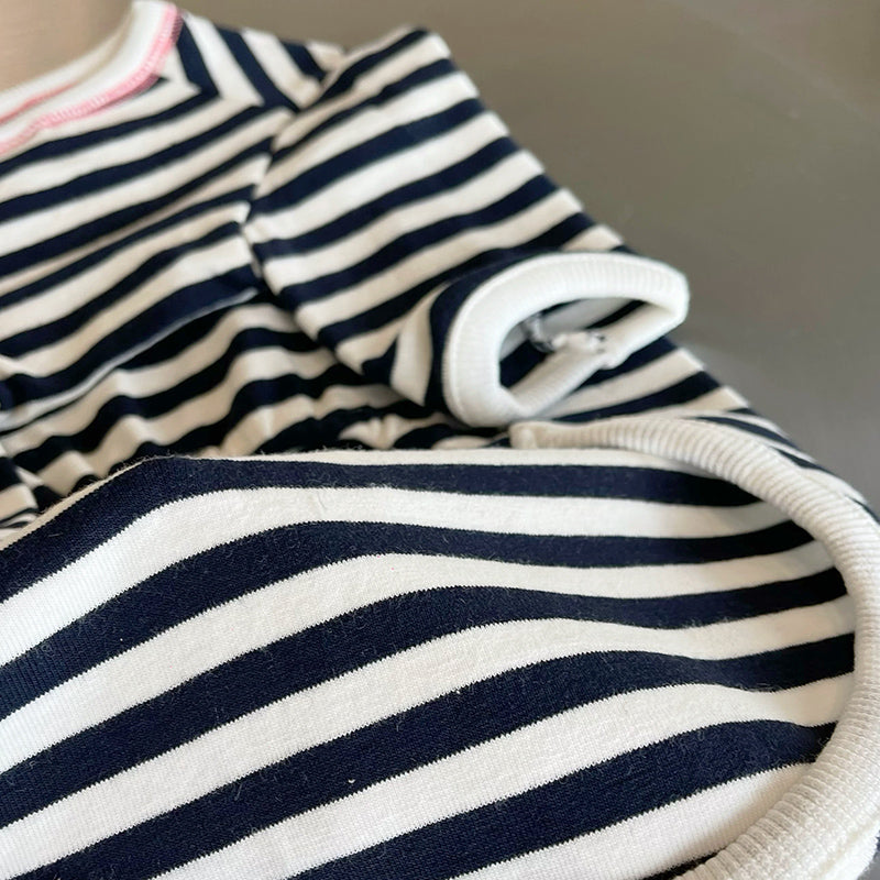 Dog Black Stripe Cherry Pullover Shirt by Frenchiely