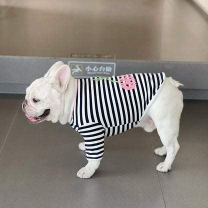 Dog Black Stripe Cherry Pullover Shirt by Frenchiely