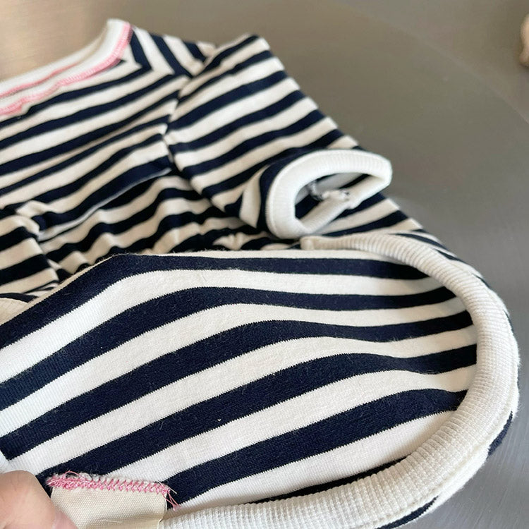 Dog Black Stripe Cherry Pullover Shirt by Frenchiely