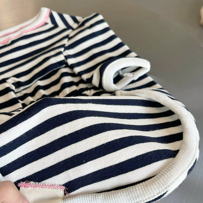 Dog Black Stripe Cherry Pullover Shirt by Frenchiely