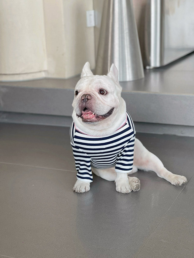 Dog Black Stripe Cherry Pullover Shirt by Frenchiely