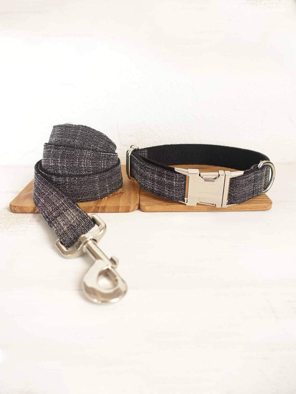 Dog Black Collar Leash Set - Frenchiely
