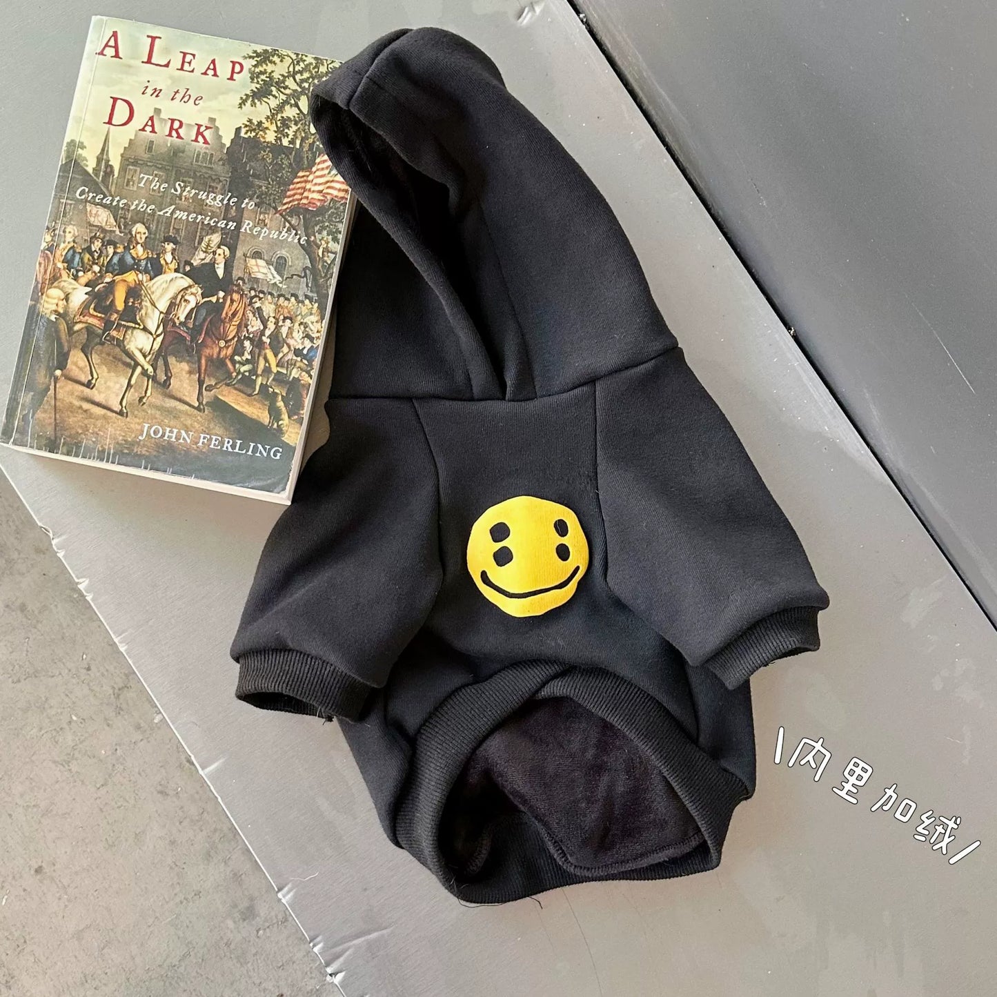 Dog Fancy Emoji Hoodie dogblackhoodiesweatshirtformediumdogbreedswithemojipatterns_1