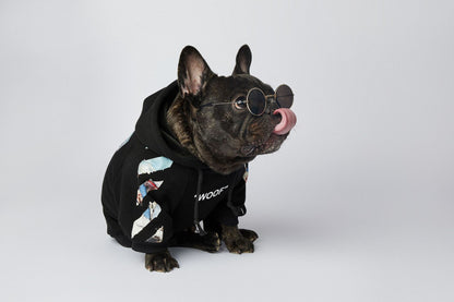 Dog Black & Blue Woof Hoodie - Frenchiely