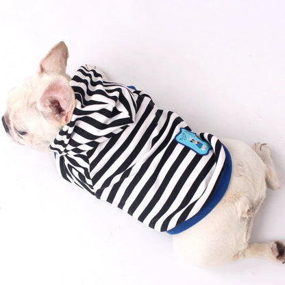 Black Hoodie with Strings dogblackstripehoodieformediumdogsbyfrenchiely_1
