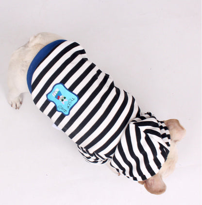 Black Hoodie with Strings dogblackstripehoodieformediumdogsbyfrenchiely_2