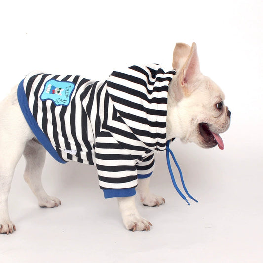 Black Hoodie with Strings dogblackstripehoodieformediumdogsbyfrenchiely_2