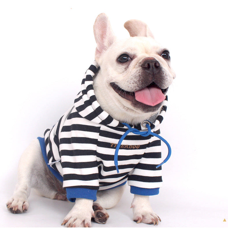 Black Hoodie with Strings dogblackstripehoodieformediumdogsbyfrenchiely_3