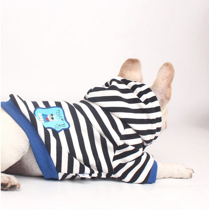 Black Hoodie with Strings dogblackstripehoodieformediumdogsbyfrenchiely_5