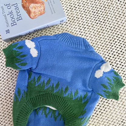 Dog Blue Sky White Clouds Sweater for Medium Dogs by Frenchiely