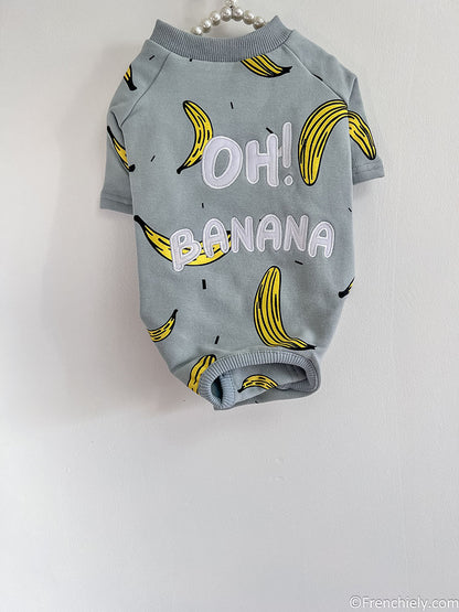 dog banana onesie pajamas for puppy