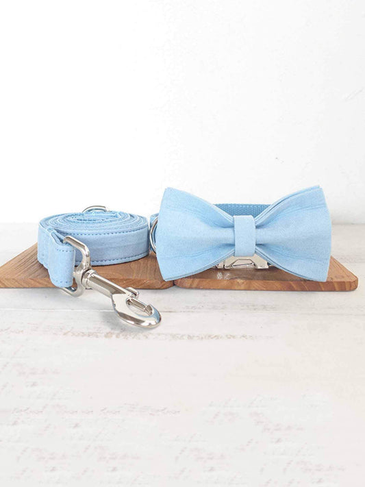 Dog Light Blue Collar Leash Set - Frenchiely