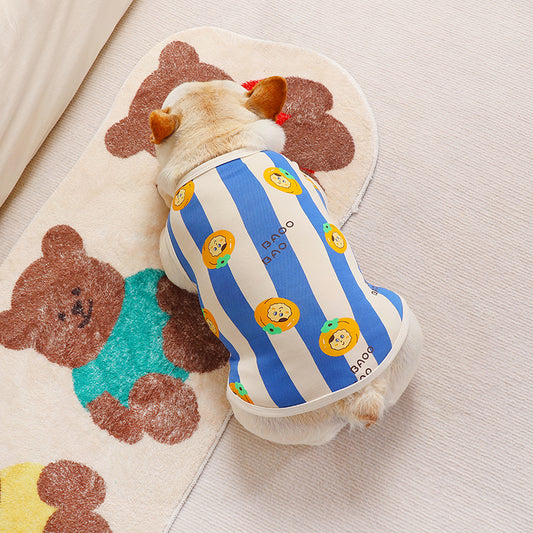 Dog Cute Blue Stripe Shirt FOR small medium dogs by Frenchiely