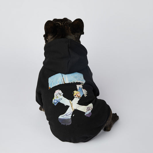 Dog Black & Blue Woof Hoodie - Frenchiely