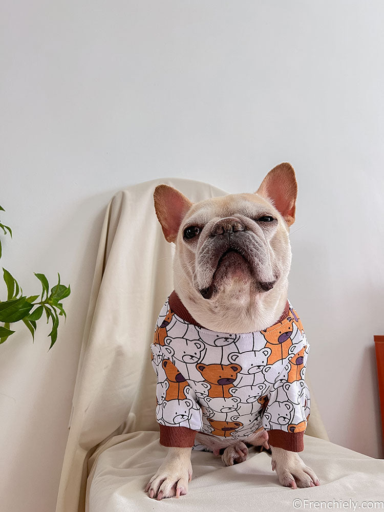 dog brown bear onesie pajamas for small medium dog breeds 