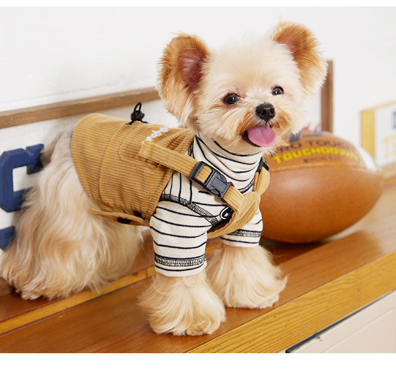 Dog Brown Overalls Dress Frenchiely