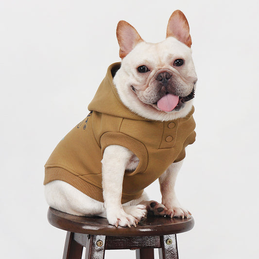 Dog Brown Hooded Vest for medium dogs by frenchiely