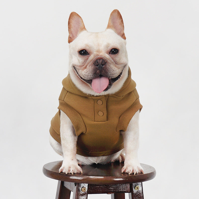 Dog Brown Hooded Vest for medium dogs by frenchiely