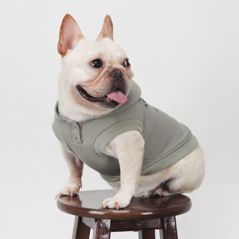 Dog Brown Hooded Vest for medium dogs by frenchiely