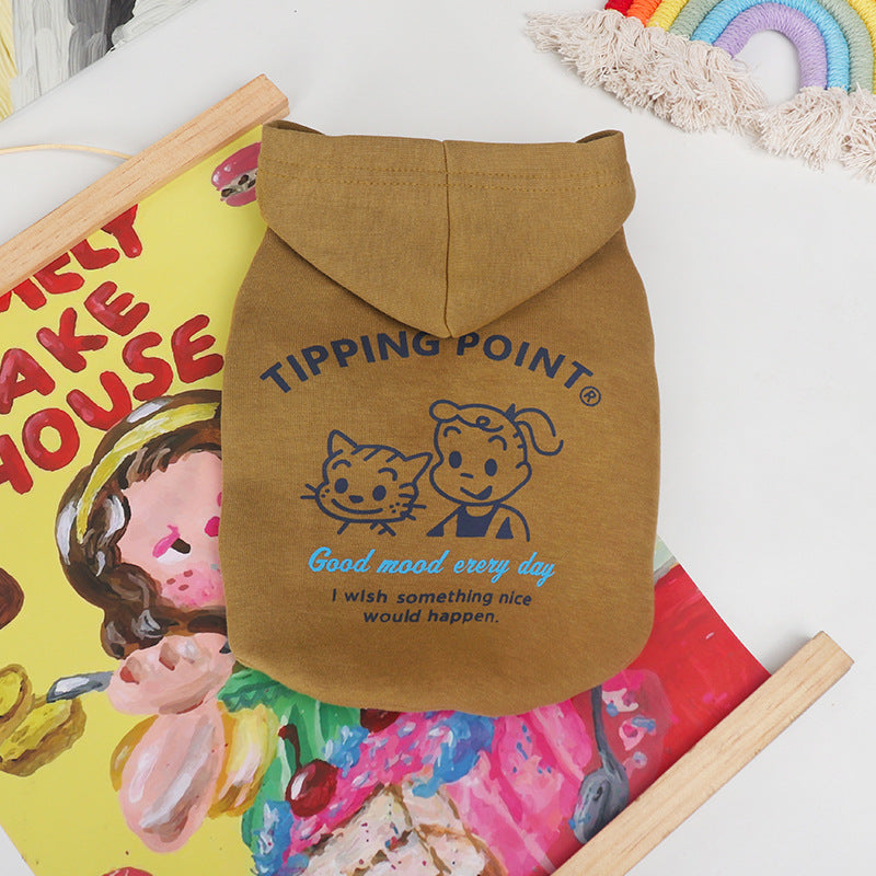 Dog Brown Hooded Vest for medium dogs by frenchiely