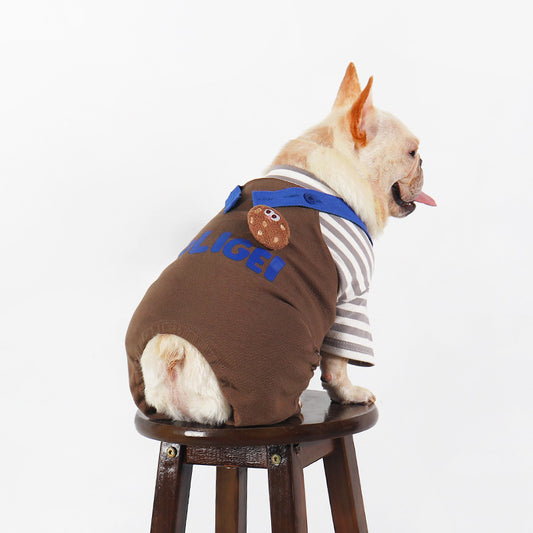 Dog Brown Overalls Onesie - Frenchiely