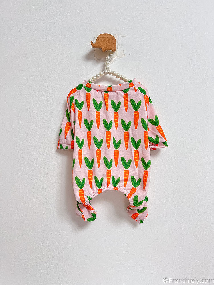 Dog carrot onesie pajmas for medium dogs by Frenchiely 