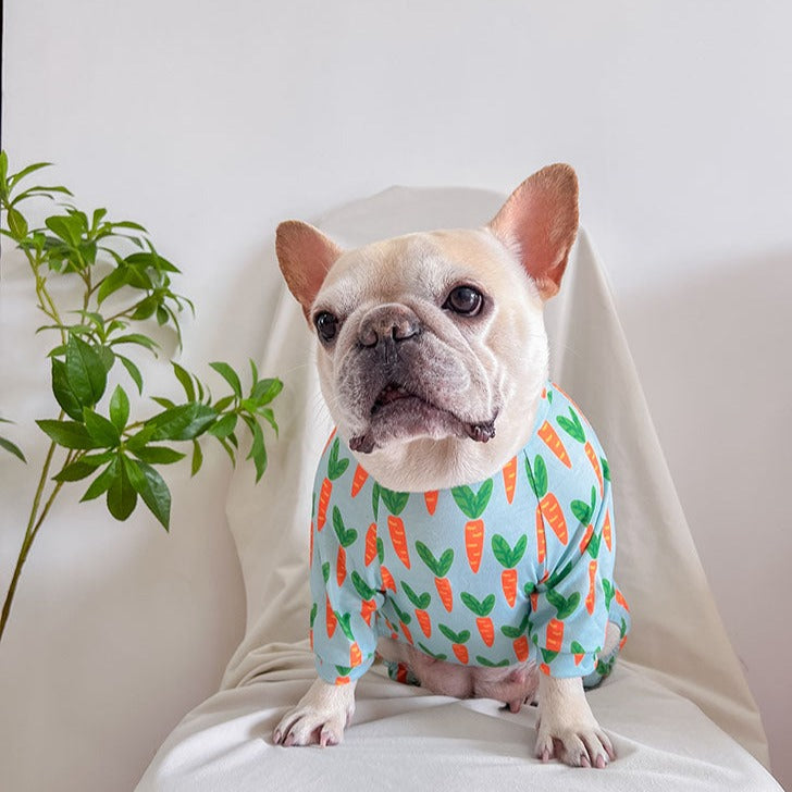 Dog carrot onesie pajmas for medium dogs by Frenchiely 