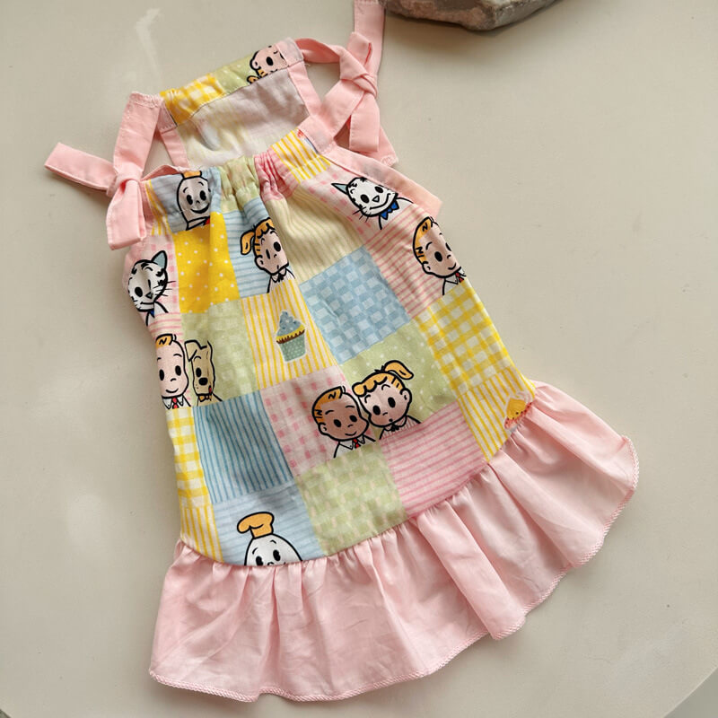 Dog Cartoonpink Dress for small medium dogs by Frenchiely