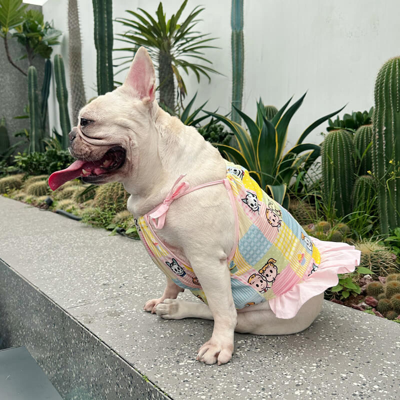 Dog Cartoonpink Dress for small medium dogs by Frenchiely