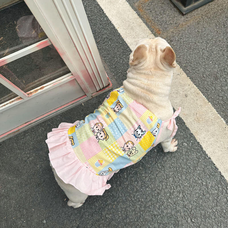 Dog Cartoonpink Dress for small medium dogs by Frenchiely