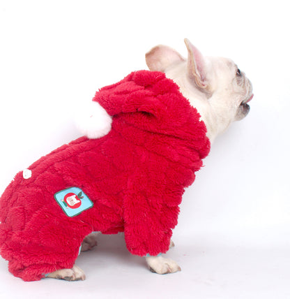Warm Red Christmas Hooded PJs dogchristmaswarmclothesformediumfrenchbulldogs_11