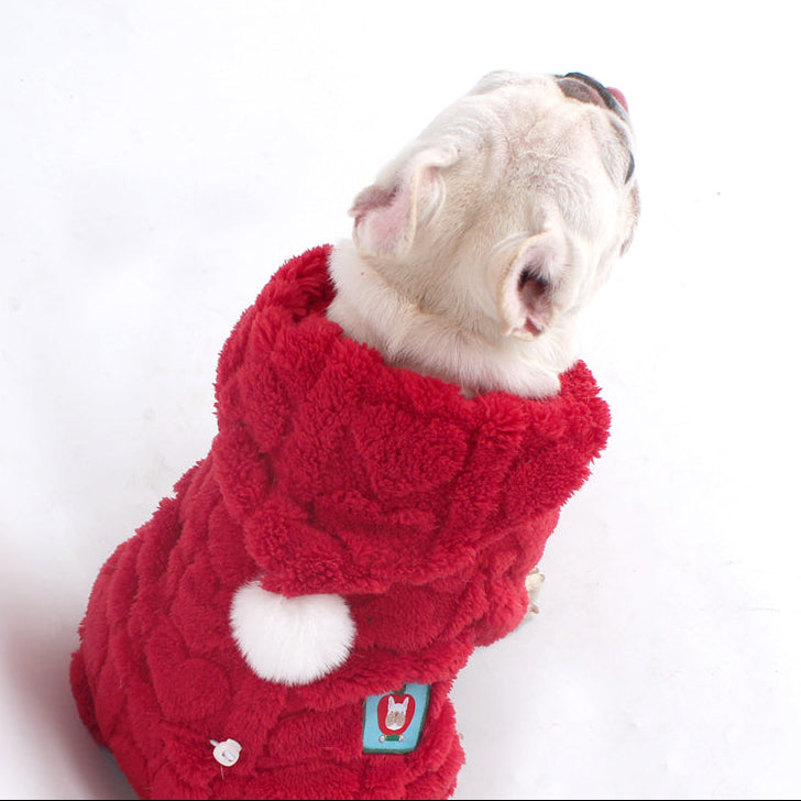 Warm Red Christmas Hooded PJs dogchristmaswarmclothesformediumfrenchbulldogs_4