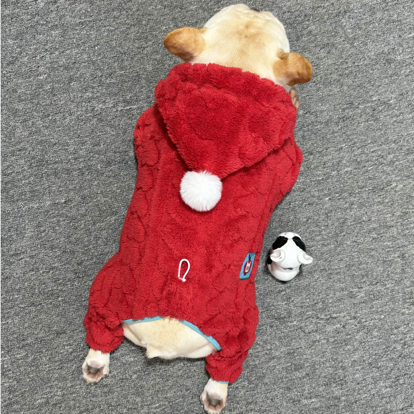 Warm Red Christmas Hooded PJs dogchristmaswarmclothesformediumfrenchbulldogs_5