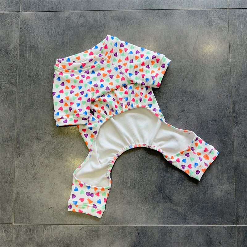 Dog Heart Onesie Pajamas for small medium dogs by Frenchiely