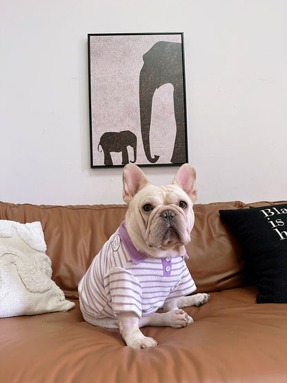 Dog Stripe Polo Shirt for small medium dogs by Frenchiely