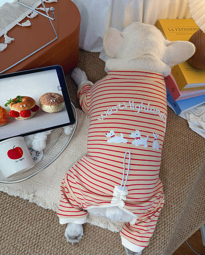 Medium Dog Stripe Onesie PJs dogcomfortablestripeonesiejumpsuitformediumdogbreedsbyFrenchiely_12