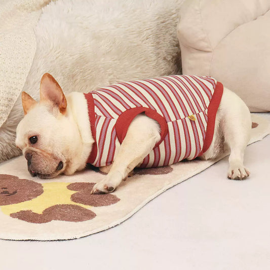 Cotton Stripe Vest Shirt dogcottonstripeshirtforfrenchbulldogsbyFrenchiely_3