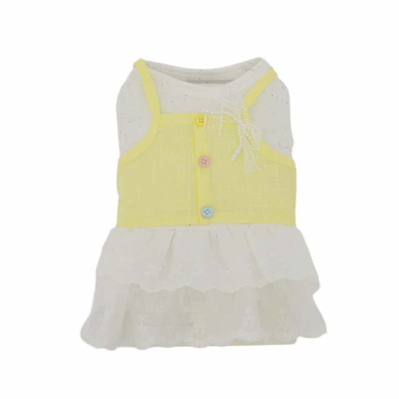 Faux Two Piece Cotton Lace Dress