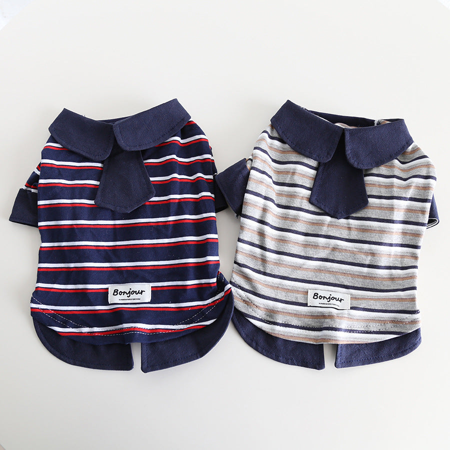 Dog Stripe Faux Two Piece Shirt dogfauxtwopiecestripenavyshirtformediumdogbreedsbyFrenchiely_10