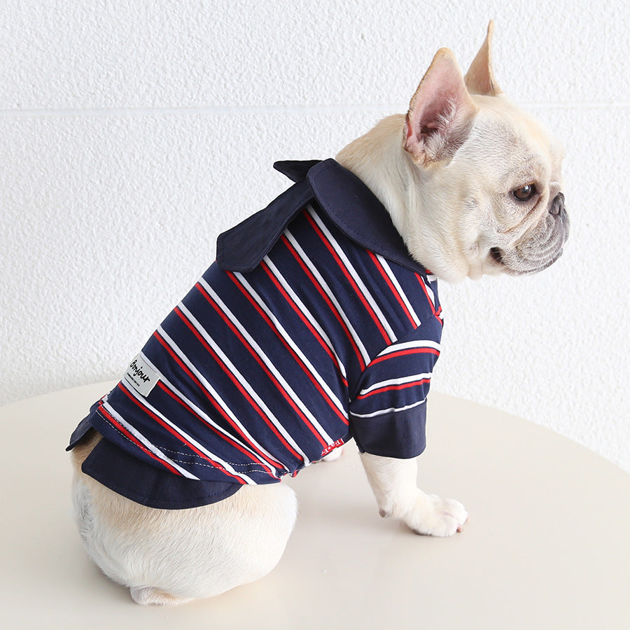 Dog Stripe Faux Two Piece Shirt dogfauxtwopiecestripenavyshirtformediumdogbreedsbyFrenchiely_11