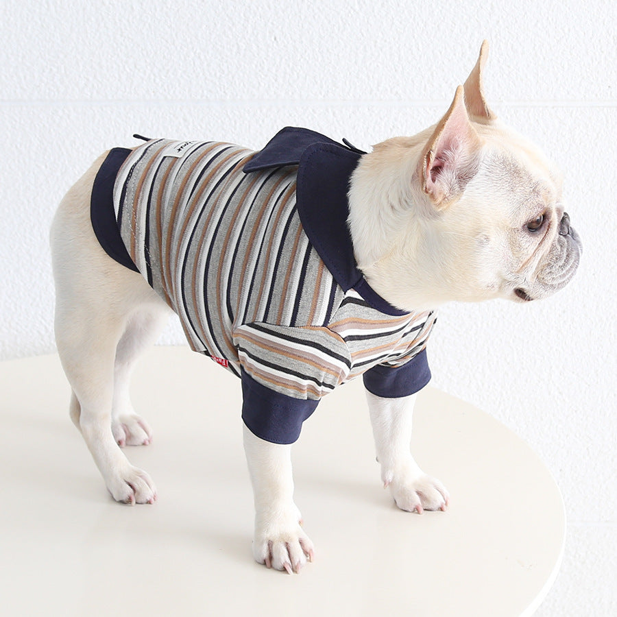 Dog Stripe Faux Two Piece Shirt dogfauxtwopiecestripenavyshirtformediumdogbreedsbyFrenchiely_14
