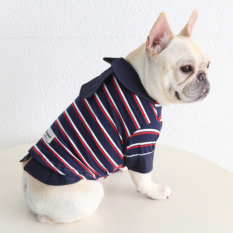 Dog Stripe Faux Two Piece Shirt dogfauxtwopiecestripenavyshirtformediumdogbreedsbyFrenchiely_15
