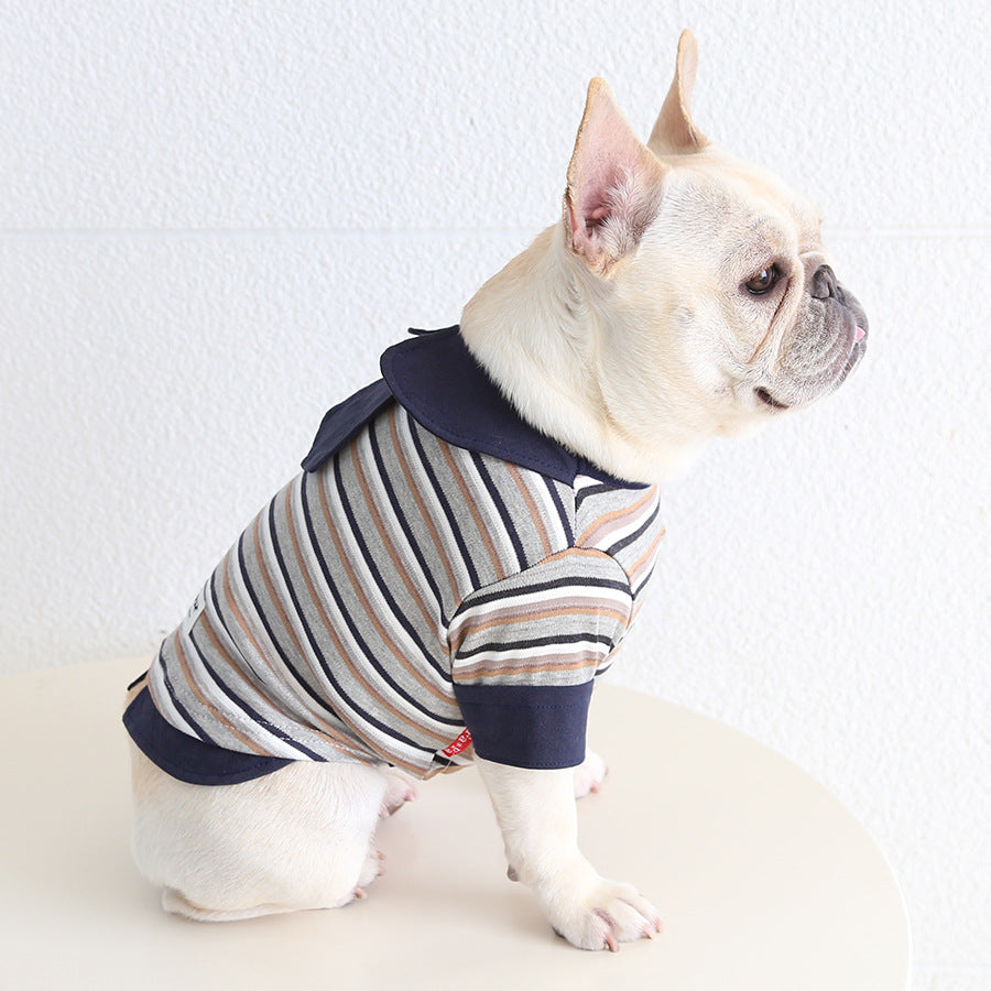 Dog Stripe Faux Two Piece Shirt dogfauxtwopiecestripenavyshirtformediumdogbreedsbyFrenchiely_18