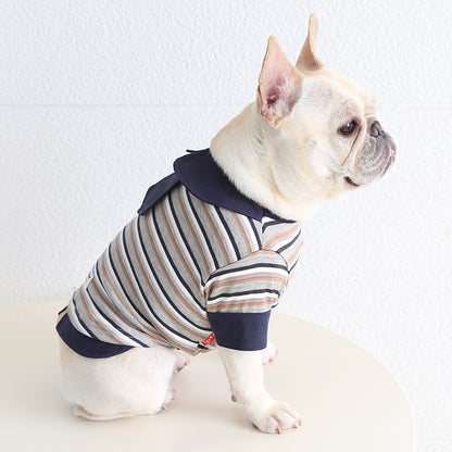 Dog Stripe Faux Two Piece Shirt dogfauxtwopiecestripenavyshirtformediumdogbreedsbyFrenchiely_18