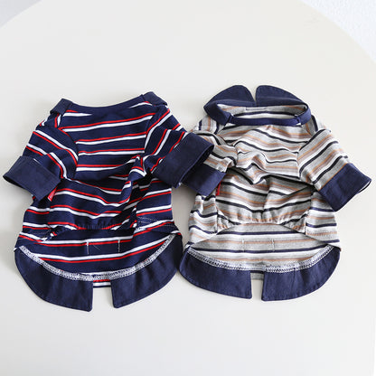 Dog Stripe Faux Two Piece Shirt dogfauxtwopiecestripenavyshirtformediumdogbreedsbyFrenchiely_2