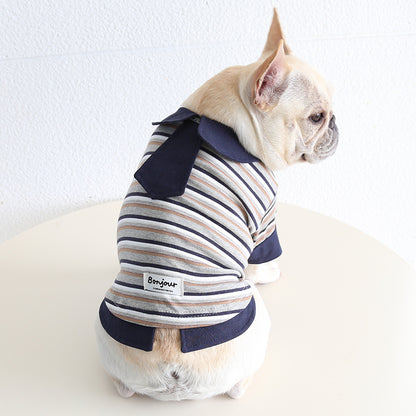 Dog Stripe Faux Two Piece Shirt dogfauxtwopiecestripenavyshirtformediumdogbreedsbyFrenchiely_3
