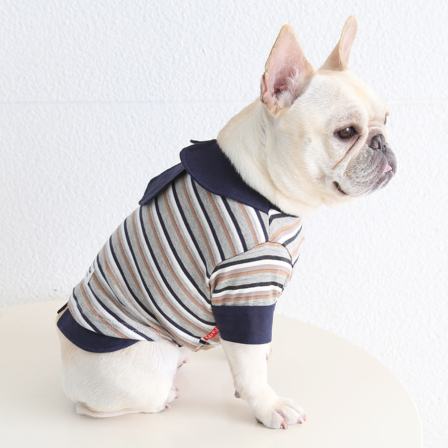 Dog Stripe Faux Two Piece Shirt dogfauxtwopiecestripenavyshirtformediumdogbreedsbyFrenchiely_5