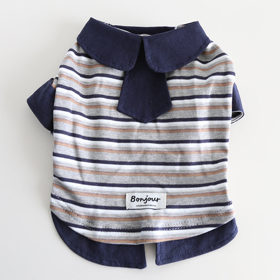 Dog Stripe Faux Two Piece Shirt dogfauxtwopiecestripenavyshirtformediumdogbreedsbyFrenchiely_7